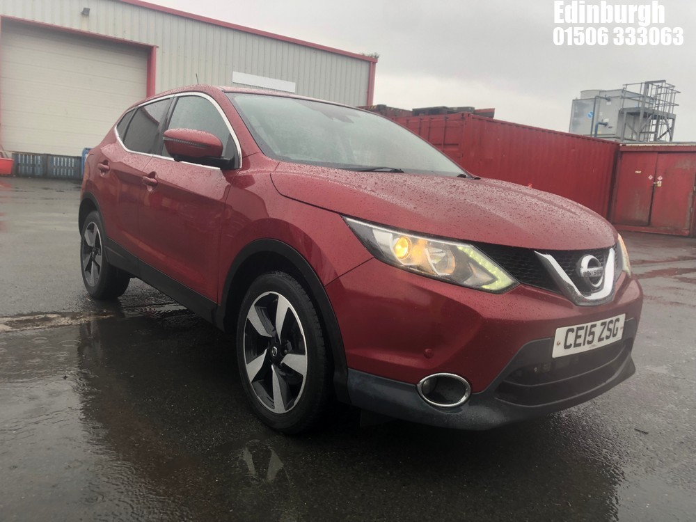 Location: Edinburgh - 2015 NISSAN QASHQAI N-TEC DIG-T CVT 5 DOOR HATCHBACK REG: CE15ZSG, 1198cc PETROL, VARIABLE SPEED AUTO PETROL, Former Keepers: 2, Keys: Yes, MOT Expiry date: 22/11/2025