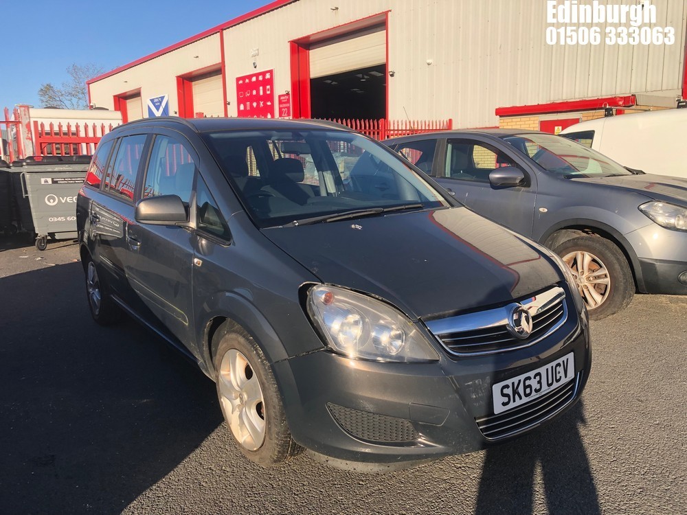 Location: Edinburgh - 2013 VAUXHALL ZAFIRA EXCLUSIV MPV REG: SK63UCV, Keys: No, MOT Expiry date: 19/08/2024, 1598 Petrol, 5 Speed Manual Petrol, Former Keepers: 1