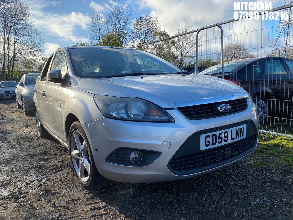 Location: Mitcham - 2010 FORD FOCUS ZETEC 100 5 Door Hatchback REG: GD59LNN, Keys: No, MOT Expiry date: 10/02/2026, 1596 Petrol, 5 Speed Manual Petrol, Former Keepers: 9