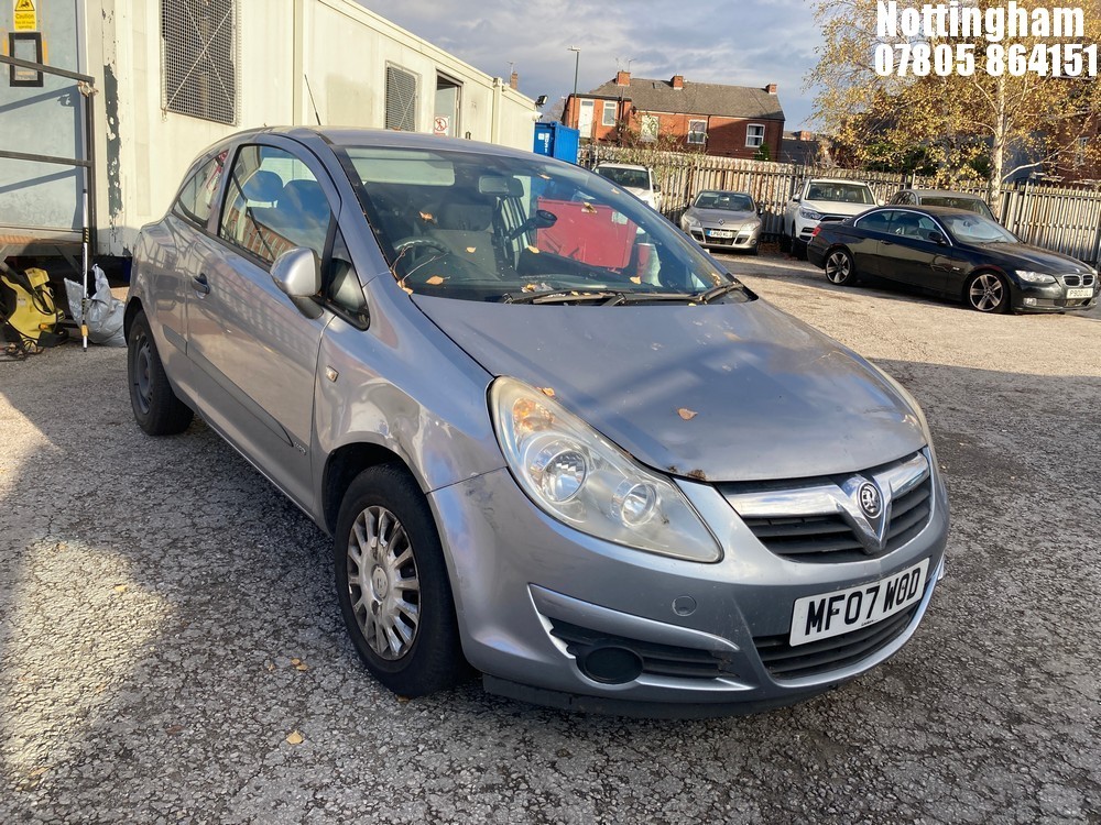Location: Nottingham - 2007 VAUXHALL CORSA LIFE 3 Door Hatchback REG: MF07WOD, Keys: No, MOT Expiry date: 30/03/2026, 998 Petrol, 5 Speed Manual Petrol, Former Keepers: 12