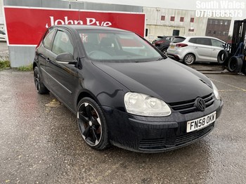 Location: South Wales - 2008 VOLKSWAGEN GOLF TDI S 3 Door Hatchback REG: FN58OKW, Keys: No, MOT Expiry date: 17/03/2025, 1896 Diesel, 5 Speed Manual Diesel, Former Keepers: 4