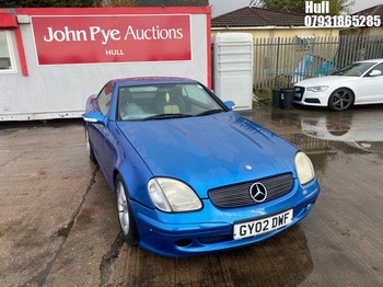 Location: Hull - 2002 MERCEDES SLK 200 KOMPRESSOR AUTO Convertible REG: GY02DWF, Keys: No, MOT Expiry date: 08/08/2025, 1998 Petrol, 5 Speed Auto Petrol, Former Keepers: 10