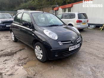Location: Leeds - 2006 NISSAN MICRA SPIRITA 5 Door Hatchback REG: KY56ZGW, Keys: No, MOT Expiry date: 16-03-2026, 1240 Petrol, 5 Speed Manual Petrol, Former Keepers: 7