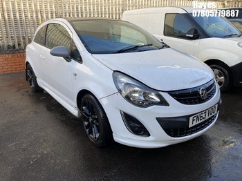 Location: Hayes - 2013 VAUXHALL CORSA LIMITED EDITION 3 Door Hatchback REG: FN63VOO, Keys: No, MOT Expiry date: 09/11/2024, 1229 Petrol, 5 Speed Manual Petrol, Former Keepers: 5