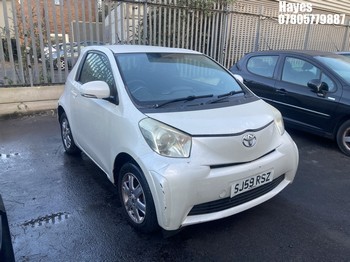 Location: Hayes - 2009 TOYOTA IQ VVT-I 3 Door Hatchback REG: SJ59RSZ, Keys: No, MOT Expiry date: 04/08/2025, 998 Petrol, 5 Speed Manual Petrol, Former Keepers: 3