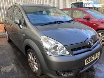 Location: Hayes - 2007 TOYOTA COROLLA VSO VVTI TSPT S-A MPV REG: RE07NLC, Keys: No, MOT Expiry date: 04/11/2025, 1794 Petrol, 5 Speed Semi Auto Petrol, Former Keepers: 3