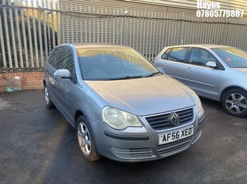 Location: Hayes - 2006 VOLKSWAGEN POLO E 55 5 Door Hatchback REG: AF56XED, Keys: No, MOT Expiry date: 22/02/2026, 1198 Petrol, 5 Speed Manual Petrol, Former Keepers: 8