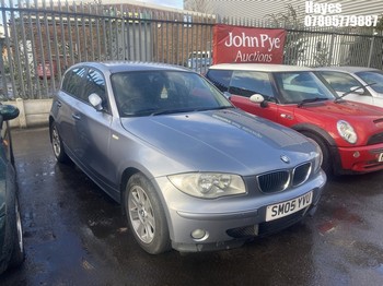 Location: Hayes - 2005 BMW 118I SE 5 Door Hatchback REG: SM05YVU, Keys: No, MOT Expiry date: 09/03/2026, 1995 Petrol, 5 Speed Manual Petrol, Former Keepers: 5