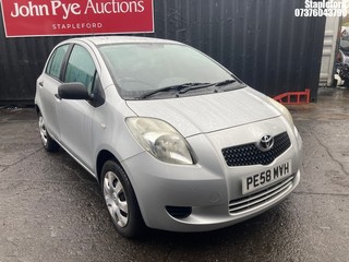 Location: Stapleford - 2008 TOYOTA YARIS T2 5 Door Hatchback REG: PE58MVH, Keys: Yes, MOT Expiry date: 31/08/2026, 998 Petrol, 5 Speed Manual Petrol, Former Keepers: 5