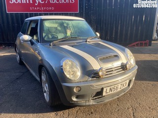 Location: Stapleford - 2006 MINI MINI COOPER S 3 Door Hatchback REG: LN56ZKX, Keys: No, MOT Expiry date: 26/09/2026, 1598 Petrol, 6 Speed Manual Petrol, Former Keepers: 5