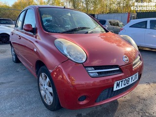Location: Manchester - 2008 NISSAN MICRA ACENTA 5 Door Hatchback REG: MT08YJX, 1240 Petrol, 5 Speed Manual Petrol, Former Keepers: 5, Keys: Yes, MOT Expiry date: 11/10/2025
