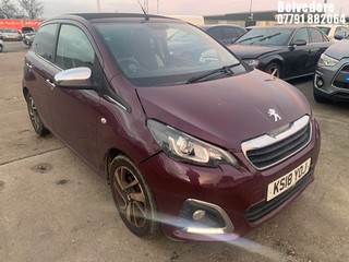 Location: Belvedere - 2018 PEUGEOT 108 ALLURE TOP 5 Door Hatchback REG: KS18YOJ, 1200cc Petrol, 5 Speed Manual Petrol, Former Keepers: 1, Keys: Yes, MOT Expiry date: 13.06.2026