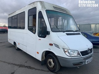 Location: Belvedere - 2003 MERCEDES SPRINTER 413 CDTI SINGLE DECK BUS/COACH REG: WX53OXZ, 2151cc DIESEL, SEMI - AUTOMATIC, Former Keepers: 4, Keys: Yes, MOT Expiry date: 09.01.2026