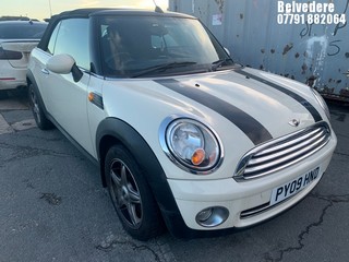 Location: Belvedere - 2009 MINI COOPER CONVERTIBLE REG: PY09HND, 1598cc PETROL, 6 SPEED MANUAL PETROL, Former Keepers: 1, Keys: No, MOT Expiry date: 26.07.2026