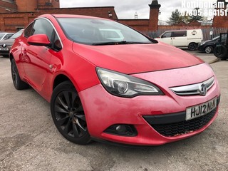 NOTE: ATF Registered Buyers ONLY - Location: Nottingham - 2012 VAUXHALL ASTRA GTC SRI S/S 3 Door Hatchback REG: HJ12NLN, Keys: No, 1362 Petrol, 6 Speed Manual Petrol, Former Keepers: 7