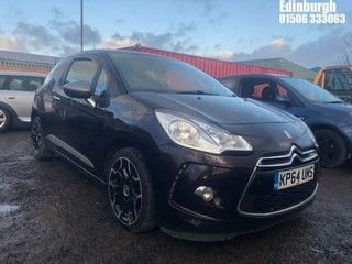Location: Edinburgh - 2014 CITROEN DS3 DSTYLE + E-HDI 3 Door Hatchback REG: KP64UMS, Keys: No, MOT Expiry date: 19/12/2025, 1560 Diesel, 5 Speed Manual Diesel, Former Keepers: 4