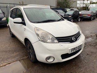 Location: Mitcham - 2013 NISSAN NOTE N-TEC+ MPV REG: FP13OZU, Keys: No, MOT Expiry date: 19/01/2025, 1386 Petrol, 5 Speed Manual Petrol, Former Keepers: 9