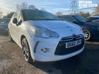 Location: Mitcham - 2012 CITROEN DS3 DSTYLE + 3 Door Hatchback REG: DG62JFV, Keys: No, MOT Expiry date: 26/05/2026, 1598 Petrol, 5 Speed Manual Petrol, Former Keepers: 7