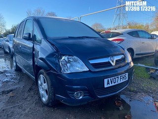 Location: Mitcham - 2007 VAUXHALL MERIVA DESIGN MPV REG: AV07FHS, Keys: No, MOT Expiry date: 20/03/2025, 1598 Petrol, 5 Speed Manual Petrol, Former Keepers: 3