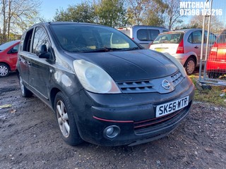 Location: Mitcham - 2006 NISSAN NOTE SE MPV REG: SK56WTR, Keys: No, MOT Expiry date: 15/09/2025, 1386 Petrol, 5 Speed Manual Petrol, Former Keepers: 8