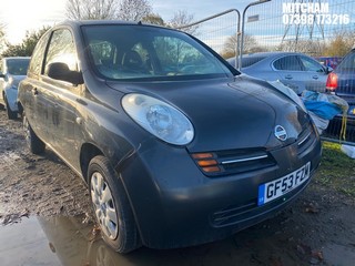Location: Mitcham - 2003 NISSAN MICRA S AUTO 3 Door Hatchback REG: GF53FZM, Keys: No, MOT Expiry date: 12/10/2026, 1240 Petrol, 4 Speed Auto Petrol, Former Keepers: 7