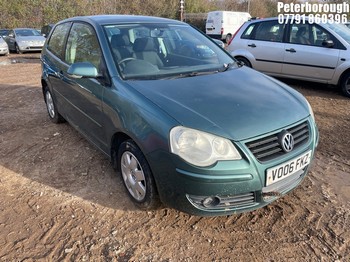 Location: Peterborough - 2006 VOLKSWAGEN POLO S 75 3 Door Hatchback REG: VO06FKZ, Keys: No, MOT Expiry date: 07/07/2026, 1400 Petrol, 5 Speed Manual Petrol, Former Keepers: 8
