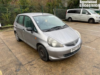Location: Brentwood - 2007 HONDA JAZZ S 5 Door Hatchback REG: DY07UXE, Keys: No, MOT Expiry date: 11.03.2026, 1246 Petrol, 5 Speed Manual Petrol, Former Keepers: 6