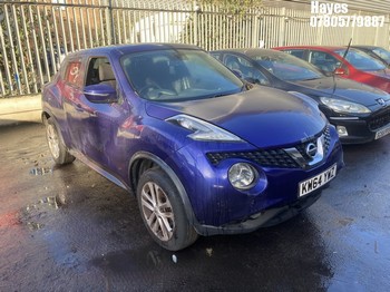 Location: Hayes - 2015 NISSAN JUKE ACENTA PREMIUM CVT 5 Door Hatchback REG: KW64YWZ, Keys: No, MOT Expiry date: 01/09/2025, 1598 Petrol, Variable Speed Auto Petrol, Former Keepers: 6