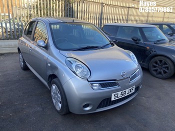 Location: Hayes - 2008 NISSAN MICRA ACENTA 5 Door Hatchback REG: SL58JXF, Keys: No, MOT Expiry date: 01/02/2026, 1240 Petrol, 5 Speed Manual Petrol, Former Keepers: 6