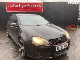 Location: Stapleford - 2008 VOLKSWAGEN GOLF GT SPORT TDI 170 S-A 5 Door Hatchback REG: GJ08TVV, Keys: Yes, MOT Expiry date: 11/06/2026, 1968 Diesel, 6 Speed Semi Auto Diesel, Former Keepers: 10
