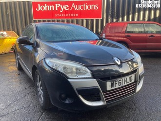 Location: Stapleford - 2011 RENAULT MEGANE EXPRESSION DCI 90 Coupe REG: WF61HJD, Keys: Yes, MOT Expiry date: 03/06/2026, 1461 Diesel, 5 Speed Manual Diesel, Former Keepers: 6