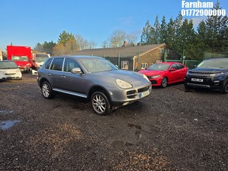 Location: Farnham - 2004 Porsche Cayenne Tiptronic S 5 Door SUV REG: LF04HXY, Keys: Yes, MOT Expiry date: 08/01/2026, 3189 CC Petrol, 6 Speed Automatic Petrol, Former Keepers: 4