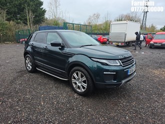 Location: Farnham - 2017 Land rover Range Rover Evoque Se Tech Td4 A 5 Door SUV REG: OE66UVX, Keys: Yes, MOT Expiry date: 17/06/2026, 1999 CC Diesel, 9 Speed Automatic Diesel, Former Keepers: 1