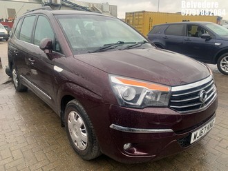 Location: Belvedere - 2017 SSANGYONG RODIUS TURISMO SE MPV REG: WJ67KNG, 2157cc DIESEL, 6 SPEED MANUAL DIESEL, Former Keepers: 1, Keys: Yes, MOT Expiry date: 18.10.2026