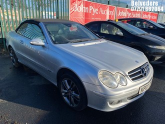 Location: Belvedere - 2007 MERCEDES CLK 200K AVANTGARDE A Convertible REG: KP07ZKV, Keys: No, MOT Expiry date: 23/05/2024, 1796 Petrol, 6 Speed Auto Petrol, Former Keepers: 12