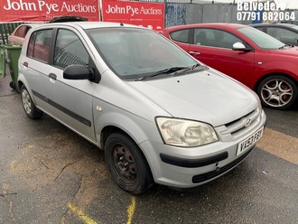 Location: Belvedere - 2003 HYUNDAI GETZ GSI 5 Door Hatchback REG: VX53FBY, Keys: No, MOT Expiry date: 13/02/2026, 1341 Petrol, 5 Speed Manual Petrol, Former Keepers: 5