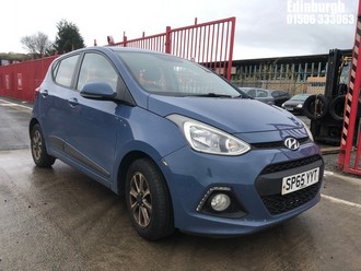 Location: Edinburgh - 2015 HYUNDAI I10 PREMIUM 5 DOOR HATCHBACK REG: SP65YYT, 998cc PETROL, 5 SPEED MANUAL PETROL, Former Keepers: 3, Keys: Yes, MOT Expiry date: 26/11/2025