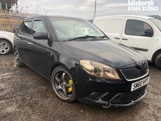 Location: Edinburgh - 2011 SKODA FABIA VRS S-A 5 Door Hatchback REG: SM60VPT, Keys: No, MOT Expiry date: 15/08/2025, 1390 Petrol, 5 Speed Semi Auto Petrol, Former Keepers: 9