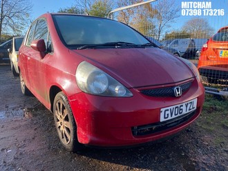 Location: Mitcham - 2006 HONDA JAZZ SE CVT 5 Door Hatchback REG: GV06YZL, Keys: No, MOT Expiry date: 09/07/2025, 1339 Petrol, Variable Speed Auto Petrol, Former Keepers: 3