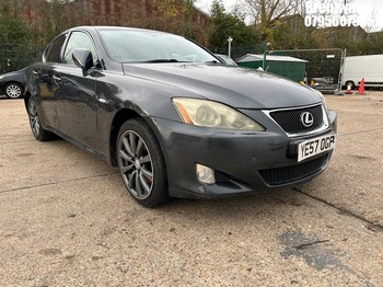 Location: Brentwood - 2007 LEXUS IS 250 SE AUTO 4 Door Saloon REG: YE57OGP, Keys: No, MOT Expiry date: 25/02/2026, 2499 Petrol, 6 Speed Auto Petrol, Former Keepers: 8