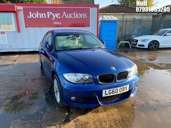 Location: Hull - 2010 BMW 118D M SPORT Coupe REG: LG60OBX, Keys: No, MOT Expiry date: 16/09/2025, 1995 Diesel, 6 Speed Manual Diesel, Former Keepers: 9