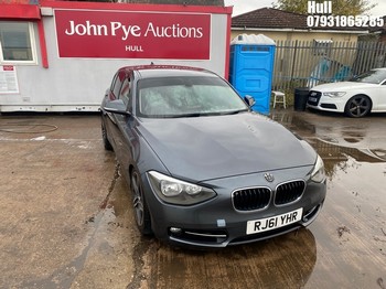 Location: Hull - 2012 BMW 118D SPORT 5 Door Hatchback REG: RJ61YHR, Keys: No, MOT Expiry date: 19/05/2026, 1995 Diesel, 6 Speed Manual Diesel, Former Keepers: 6