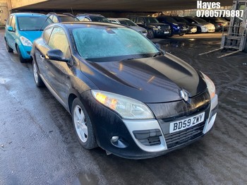 Location: Hayes - 2010 RENAULT MEGANE DYNAMIQUE DCI 130 Coupe REG: BD59ZWY, Keys: No, MOT Expiry date: 23/10/2025, 1870 Diesel, 6 Speed Manual Diesel, Former Keepers: 8