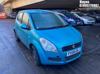 Location: Hayes - 2008 SUZUKI SPLASH GLS 5 Door Hatchback REG: FV08EKJ, Keys: No, MOT Expiry date: 14/06/2026, 1242 Petrol, 5 Speed Manual Petrol, Former Keepers: 6