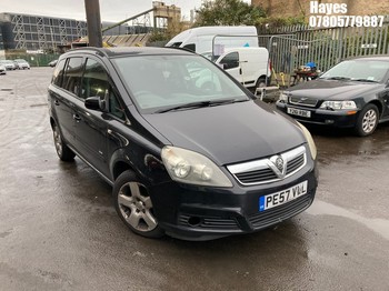 Location: Hayes - 2007 VAUXHALL ZAFIRA CLUB MPV REG: PE57VWL, Keys: No, MOT Expiry date: 17/09/2025, 1598 Petrol, 5 Speed Manual Petrol, Former Keepers: 5