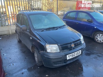 Location: Hayes - 2011 FIAT PANDA ACTIVE ECO 5 Door Hatchback REG: YY60UGX, Keys: No, MOT Expiry date: 18/12/2025, 1108 Petrol, 5 Speed Manual Petrol, Former Keepers: 9