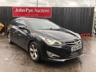Location: Stapleford - 2012 HYUNDAI I40 STYLE BLUE DRIVE CRDI Estate REG: EF62XVV, Keys: Yes, MOT Expiry date: 31/07/2026, 1685 Diesel, 6 Speed Manual Diesel, Former Keepers: 3