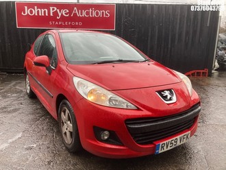 Location: Stapleford - 2009 PEUGEOT 207 VERVE 3 Door Hatchback REG: RV59VFK, Keys: Yes, MOT Expiry date: 12/12/2025, 1360 Petrol, 5 Speed Manual Petrol, Former Keepers: 5