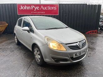 Location: Stapleford - 2008 VAUXHALL CORSA CLUB A/C 5 Door Hatchback REG: NL58YYH, Keys: Yes, MOT Expiry date: 22/01/2026, 1229 Petrol, 5 Speed Manual Petrol, Former Keepers: 5