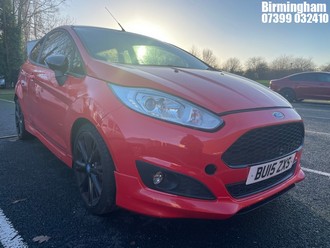 Location: Birmingham - 2015 FORD FIESTA ZETEC S RED EDITION 3 DOOR HATCHBACK REG: BU15ZXS, 998CC PETROL, 5 SPEED MANUAL PETROL, Former Keepers: 3, Keys: No, MOT Expiry date: 08/05/2026